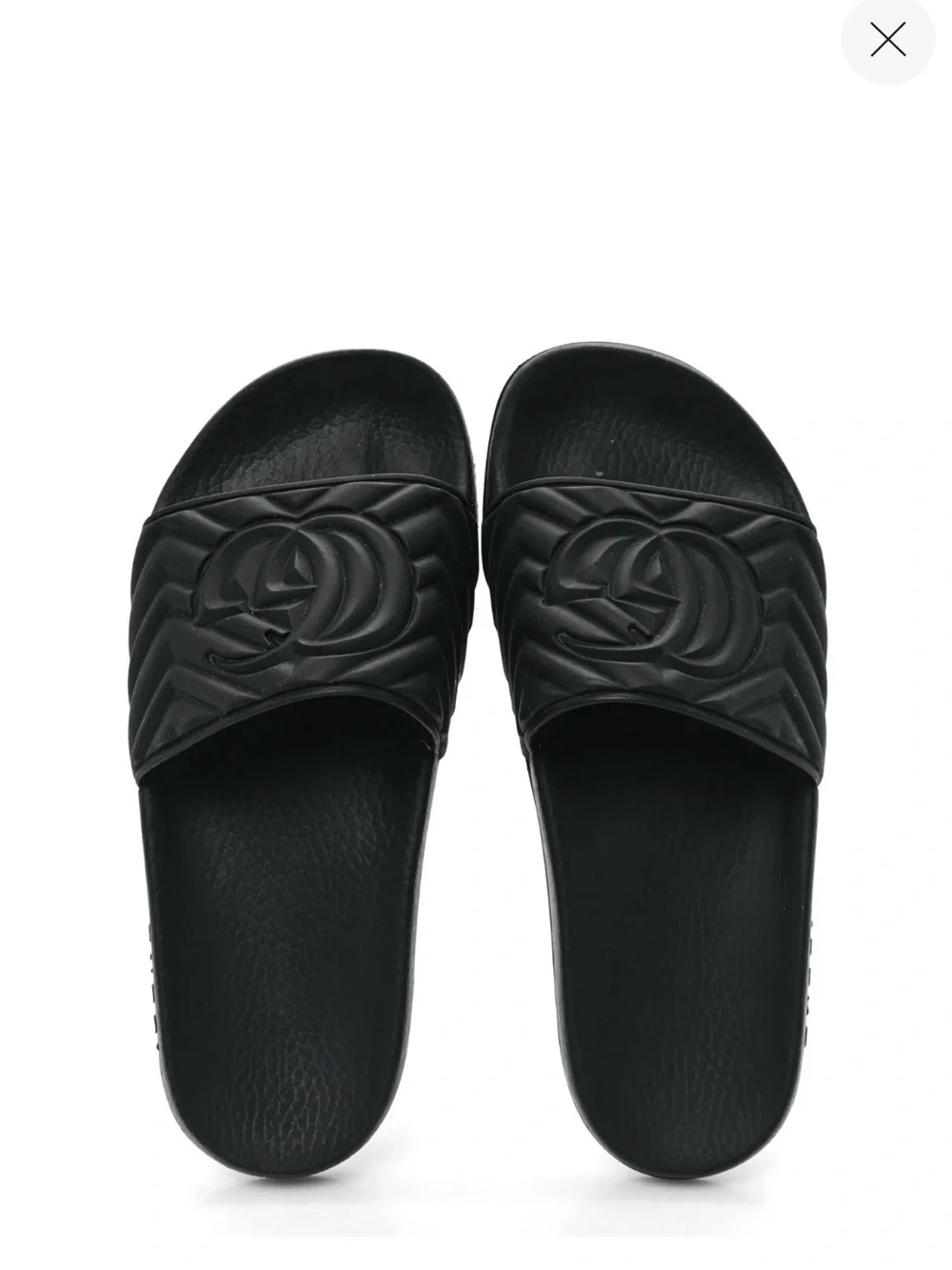Gucci: Men’s Black Maltese Quilted GG Logo Slides Size:11.5 New in Box